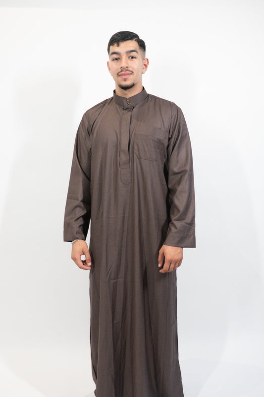 Qamis Simple marron