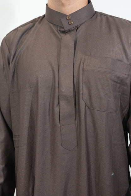 Qamis Simple marron